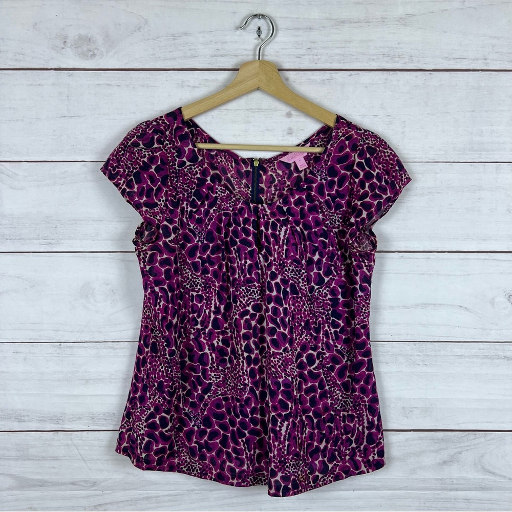 Lilly Pulitzer Gigi Giraffe Blouse Top Small